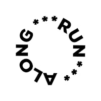a black and white logo with the word run on it